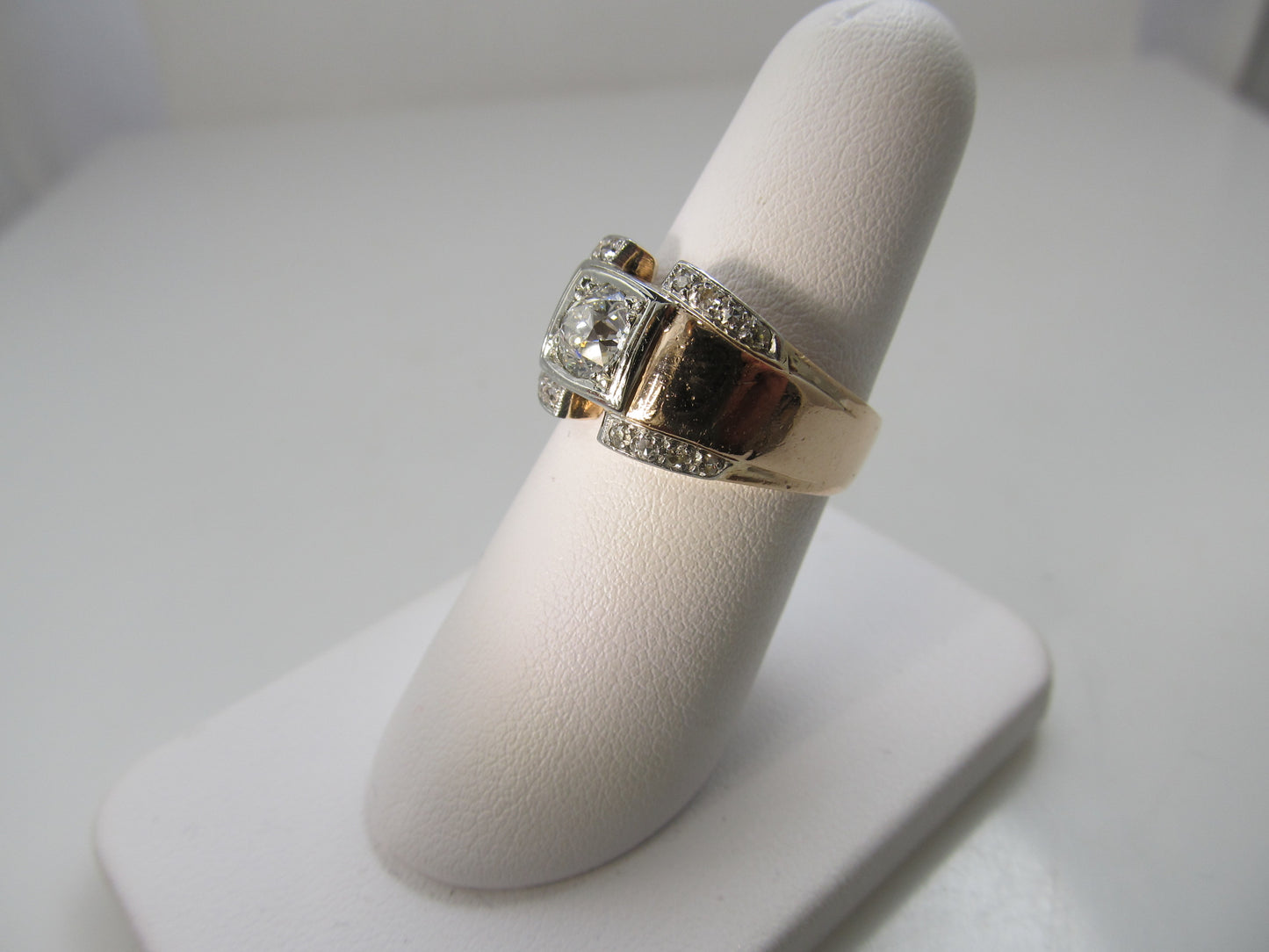 Vintage .75ct rose gold diamond ring