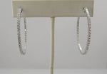 14k white gold hoop earrings with 2.20cts in diamonds