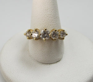 14k Yellow Gold 5 Stone Band With .90cts In Diamonds