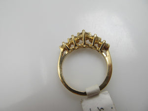 14k Yellow Gold 5 Stone Band With .90cts In Diamonds