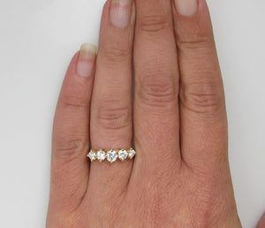 14k Yellow Gold 5 Stone Band With .90cts In Diamonds