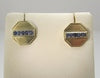 14k Yellow Gold Earrings With Sapphires, Converted From Cufflinks, Circa 1920.