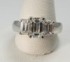 Platinum Ring With 1.66cts Tw In Emerald Cut Diamonds
