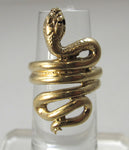 Vintage long coiled snake ring