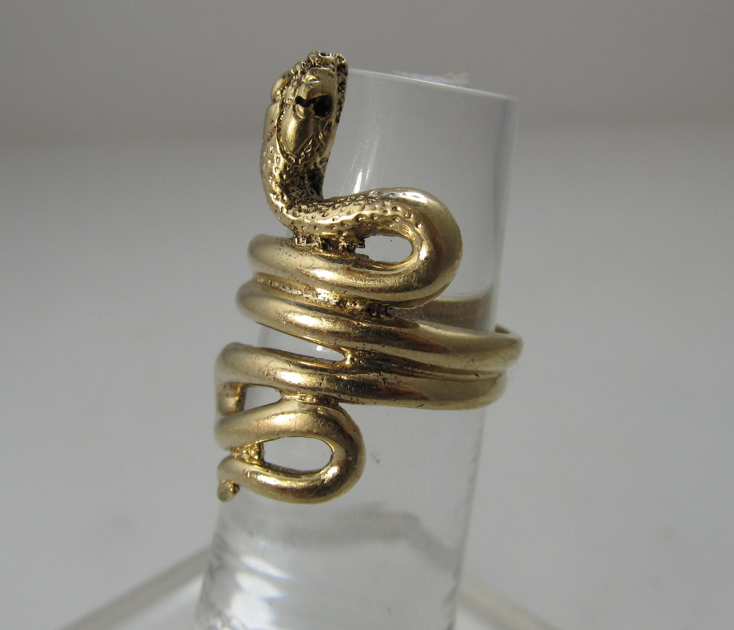 Vintage long coiled snake ring