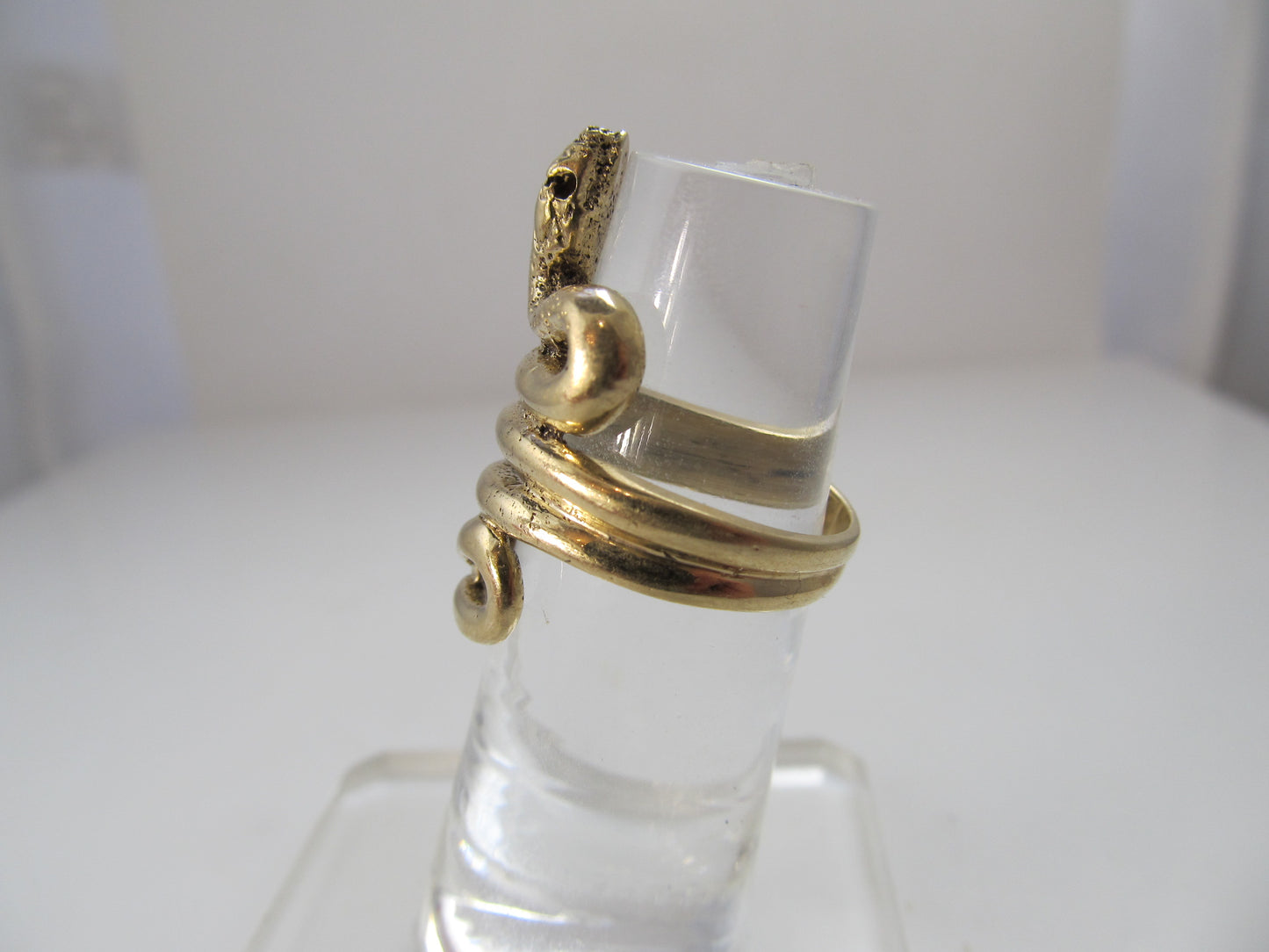 Vintage long coiled snake ring