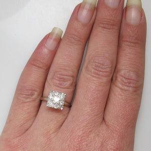 Vintage diamond cluster engagement ring, 14k white gold