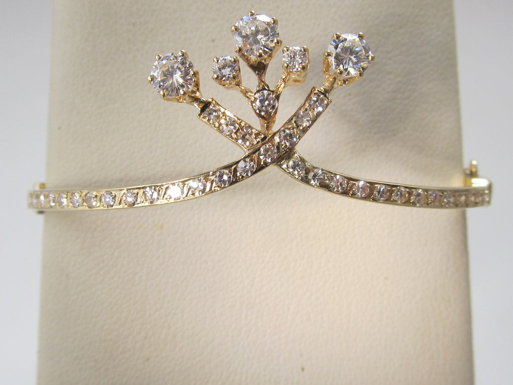 Antique style 1.80ct diamond bangle bracelet
