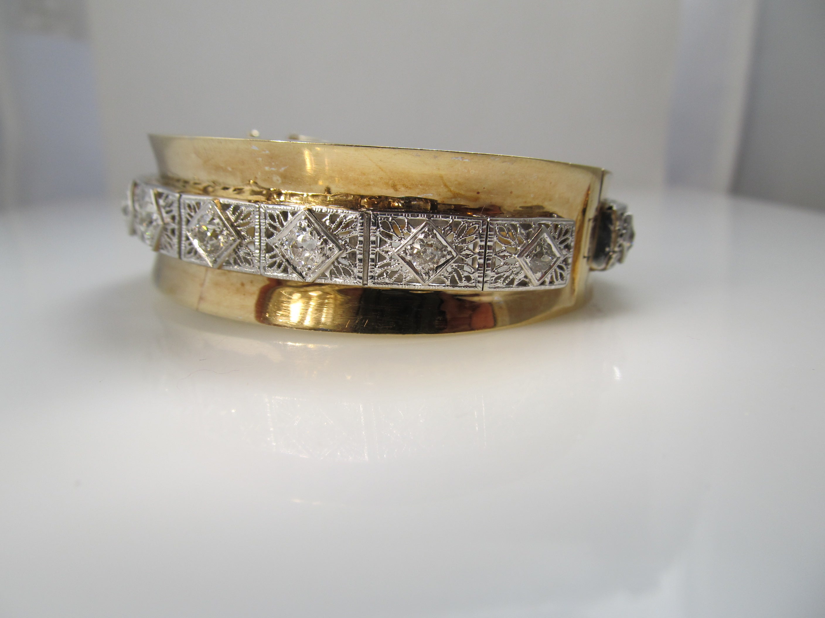 Vintage 3.00ct diamond bangle bracelet