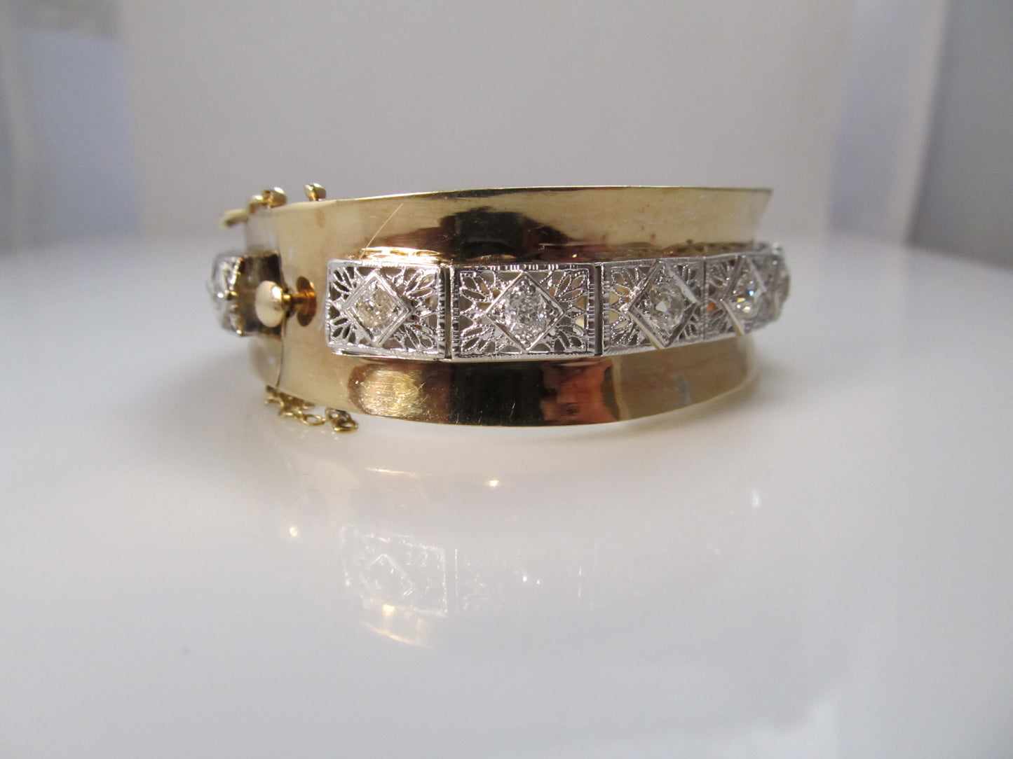 Vintage 3.00ct diamond bangle bracelet
