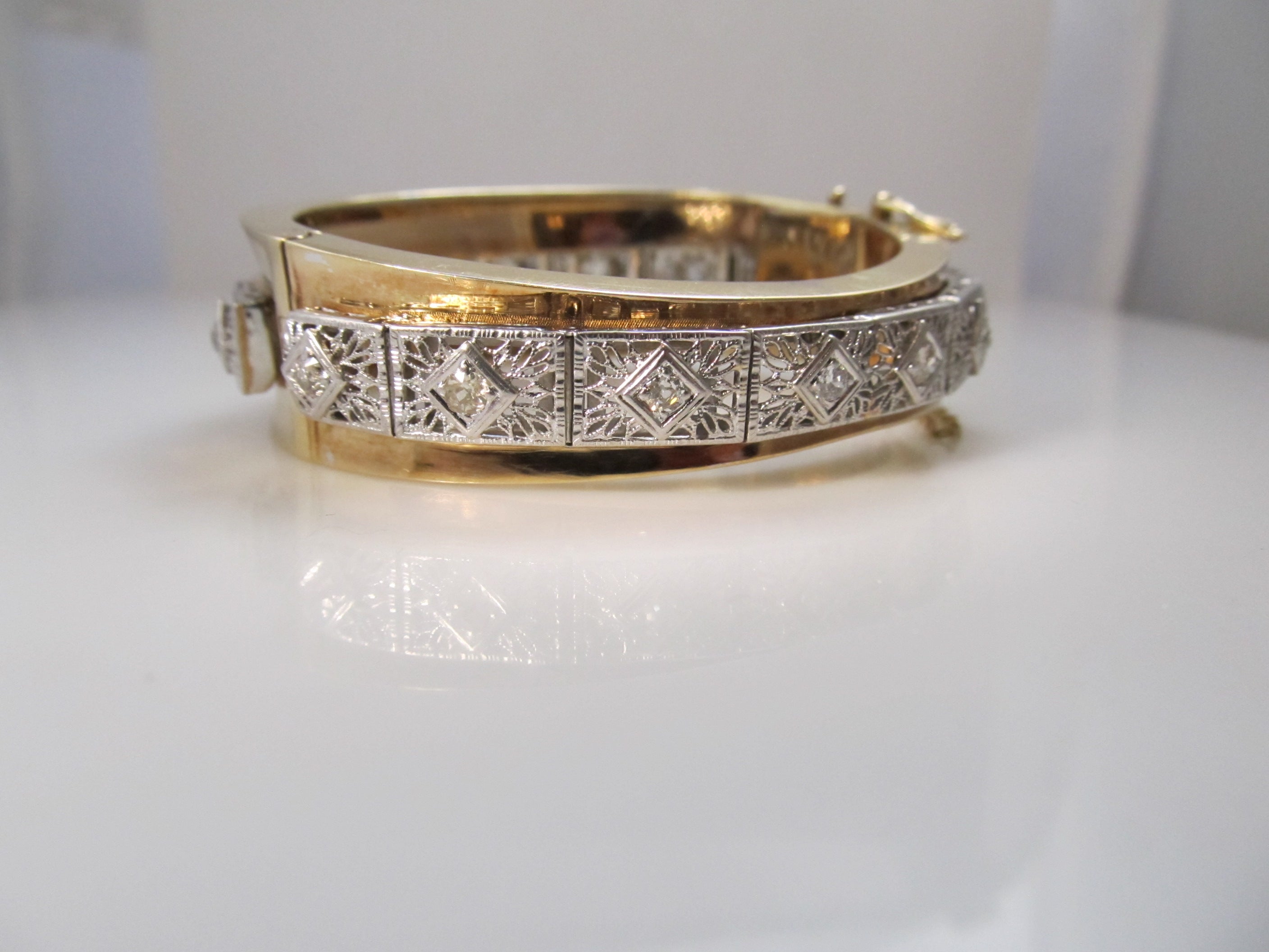 Vintage 3.00ct diamond bangle bracelet