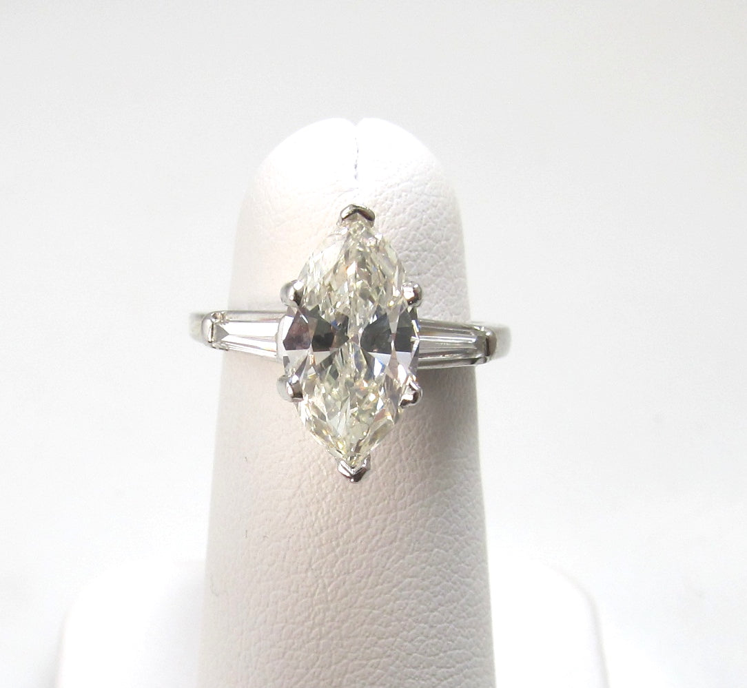 Wow!  2.43ct marquise cut diamond engagement ring