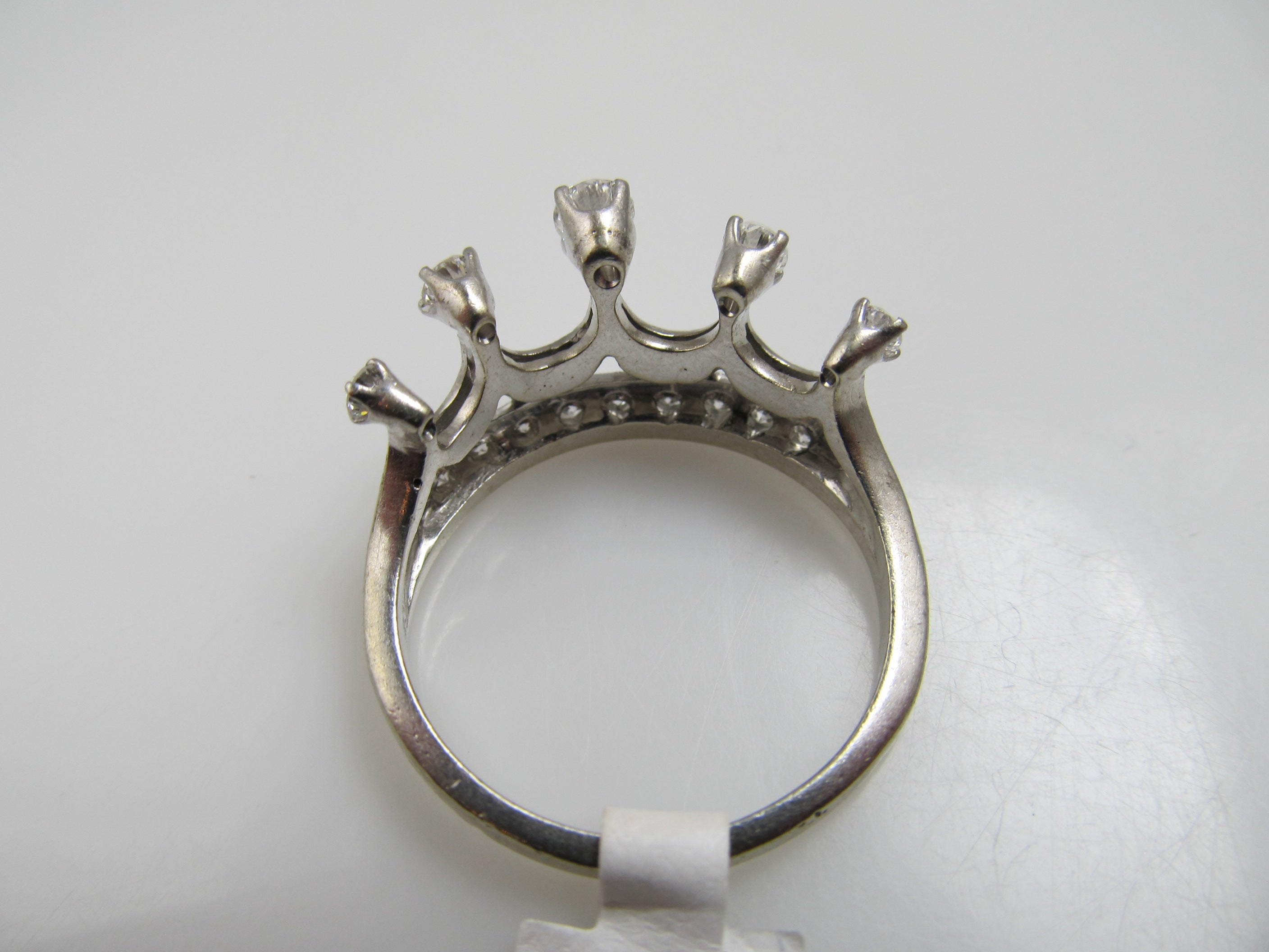 14k White Gold Crown Ring With .75cts In Diamonds