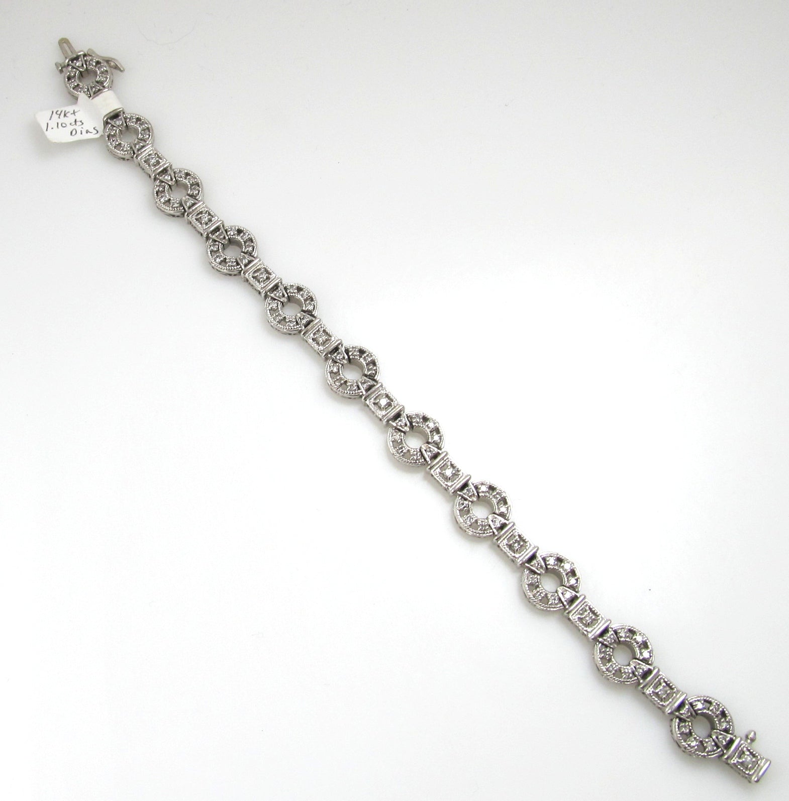 14k White Gold Bracelet With 1.10cts In Diamonds