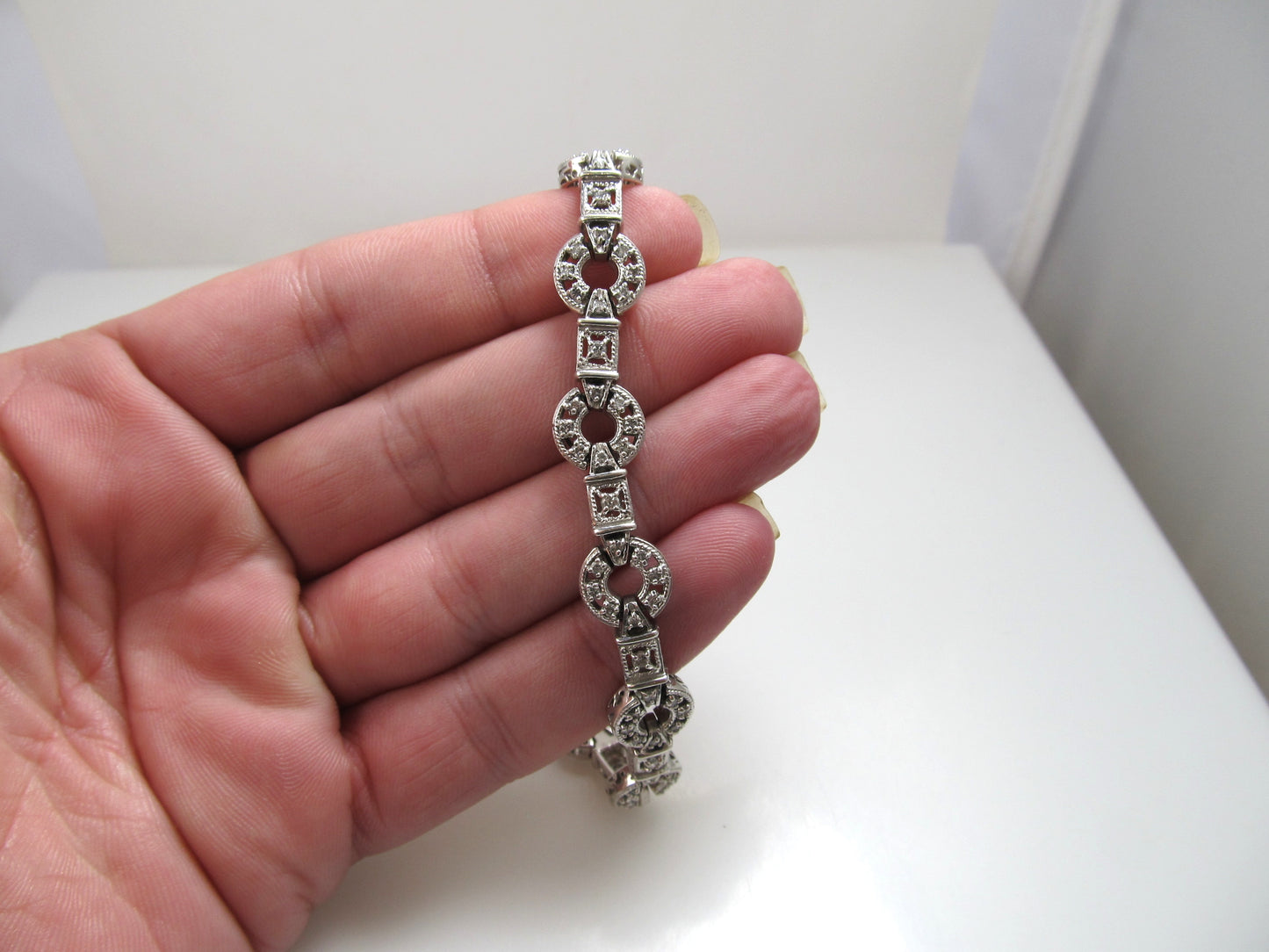14k White Gold Bracelet With 1.10cts In Diamonds