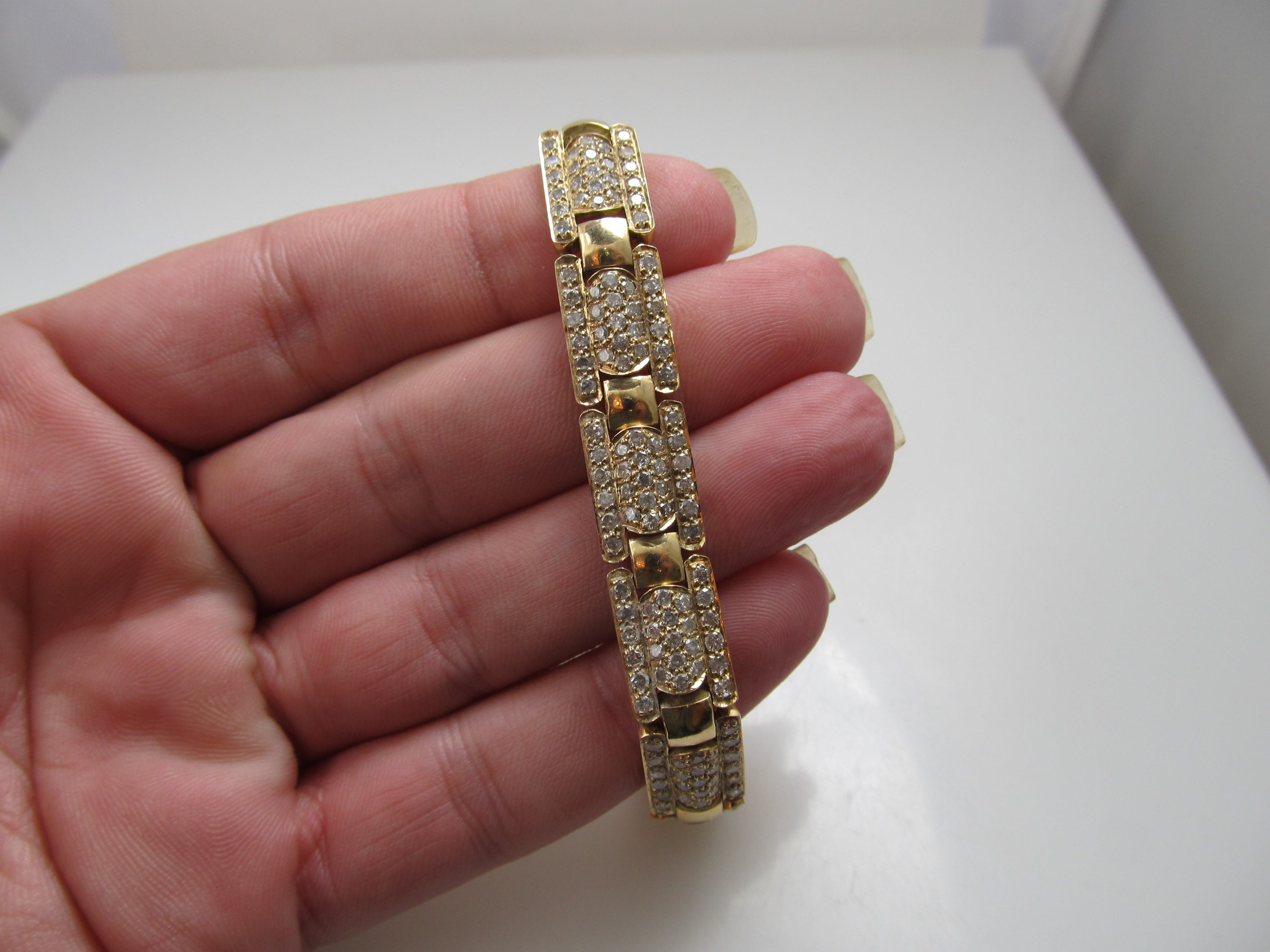 14k Yellow Gold Bracelet With 5.00cts In Diamonds, Si2-i1, H-i