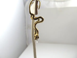 14k Yellow Gold Snake Earrings With Diamond Briolettes.