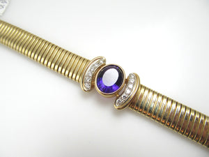 14k Gold Bracelet With A 5ct Amethyst And .40cts In Diamonds