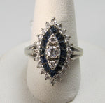 14k White Gold Ring With .30cts In Diamonds And Sapphires