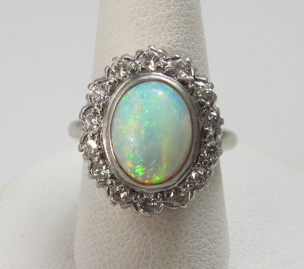 vintage opal diamond ring, victorious cape may