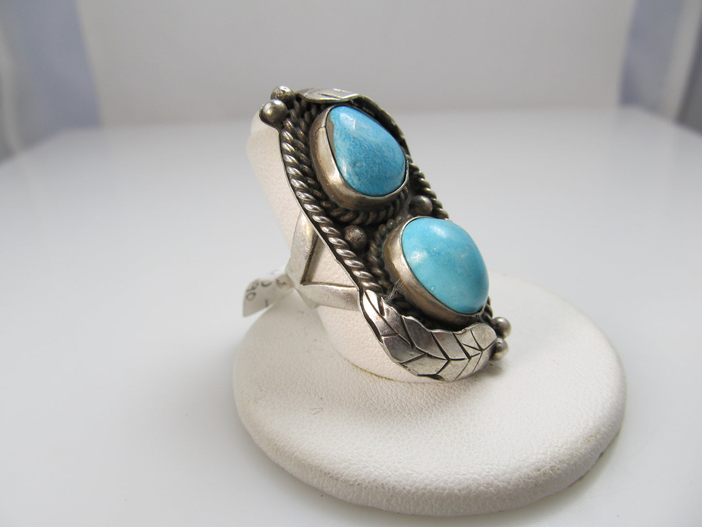 Vintage Navajo sterling silver ring with turquoise