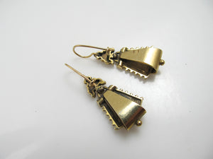 Victorian Revival 14k Yellow Gold Drop Earrings