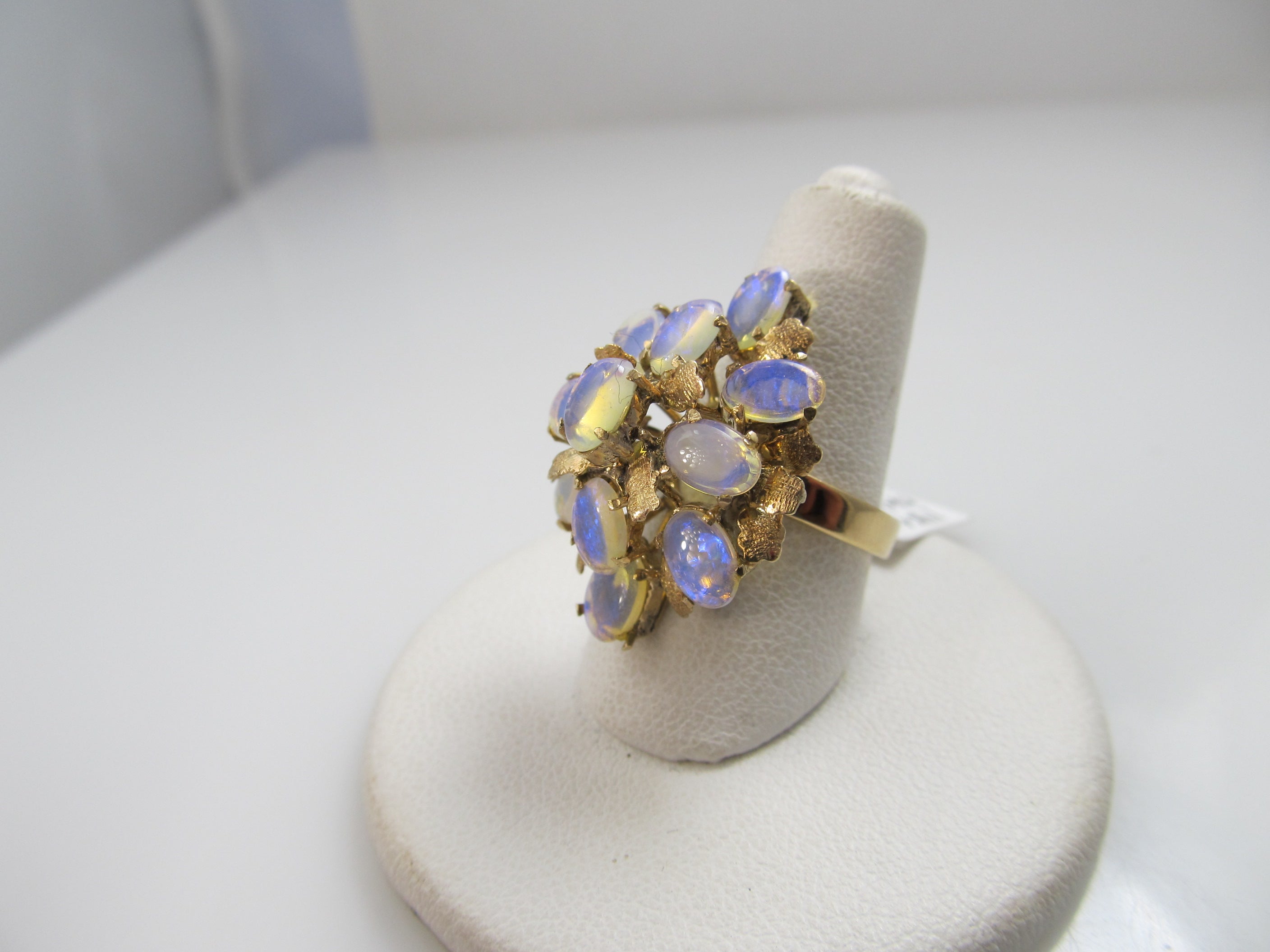 Vintage Opal Cluster Ring, 14k Yellow Gold