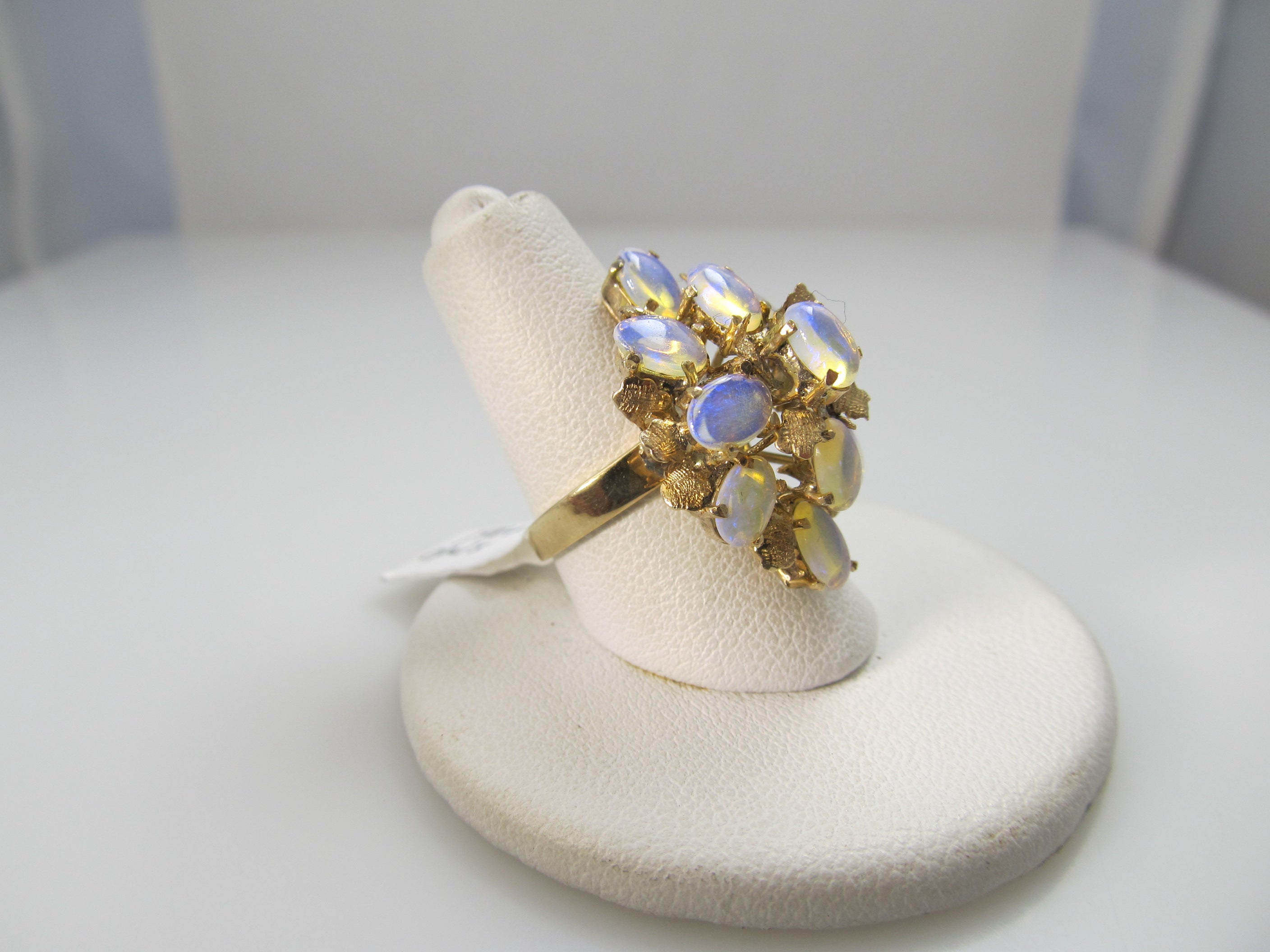 Vintage Opal Cluster Ring, 14k Yellow Gold