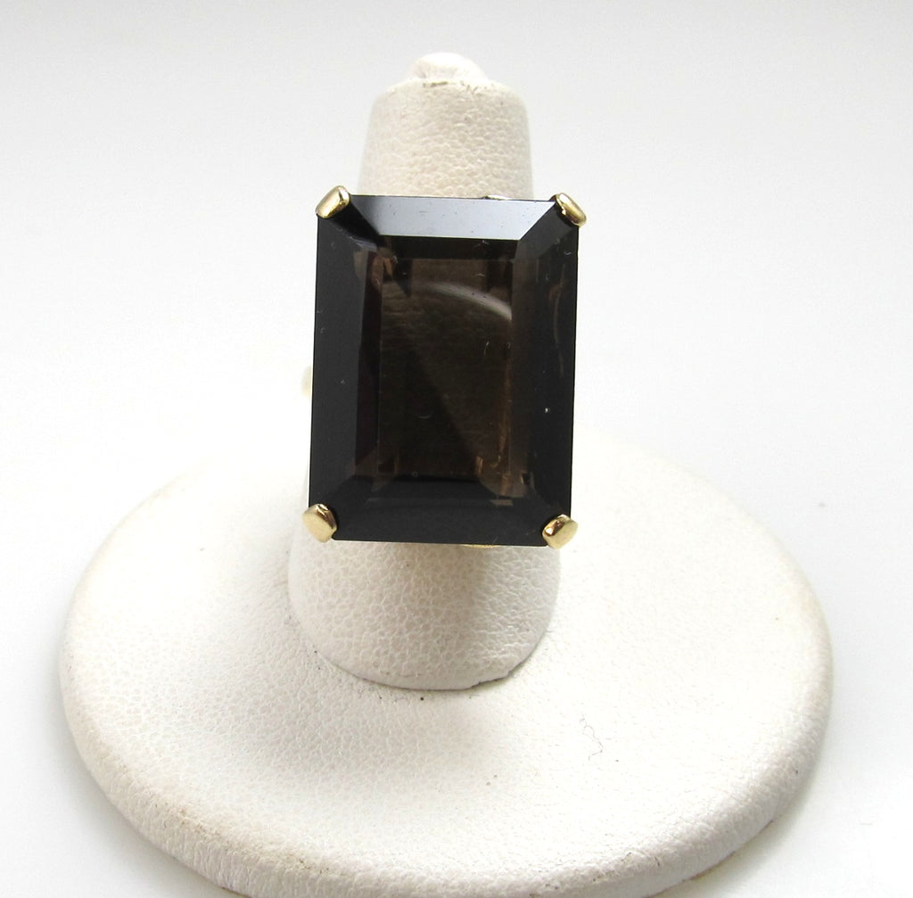 14k Yellow Gold Smokey Quartz Ring