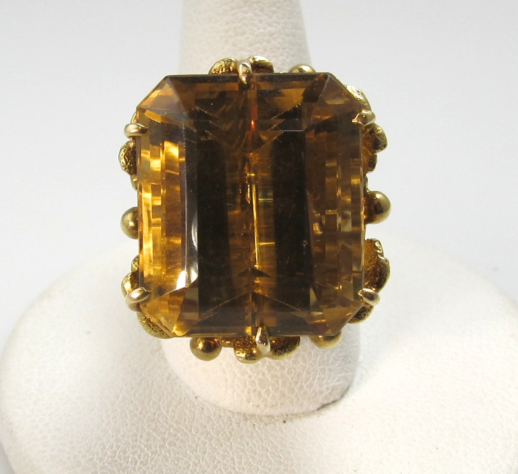 Vintage 28.00 citrine ring, 14k yellow gold