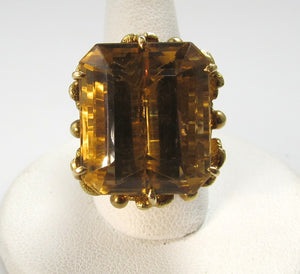 Vintage 28.00 citrine ring, 14k yellow gold