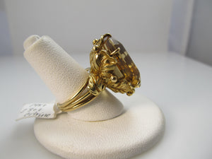 Vintage 28.00 citrine ring, 14k yellow gold