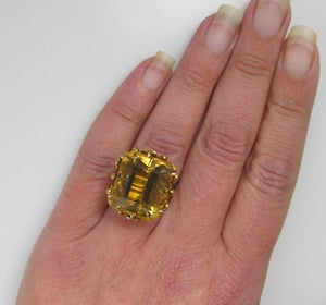 Vintage 28.00 citrine ring, 14k yellow gold