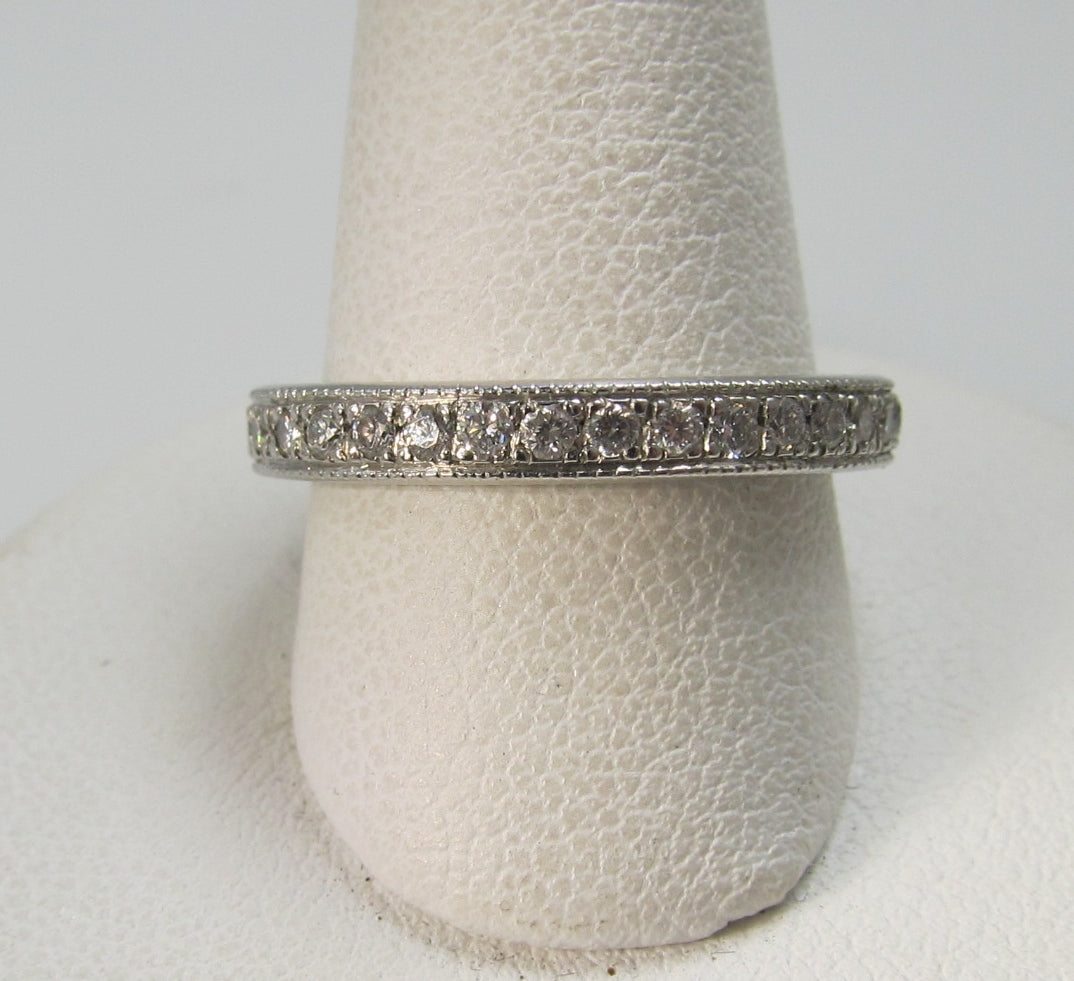 1ct total weight diamond eternity band in platinum