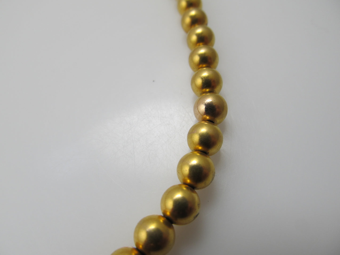 14k yellow gold bead necklace
