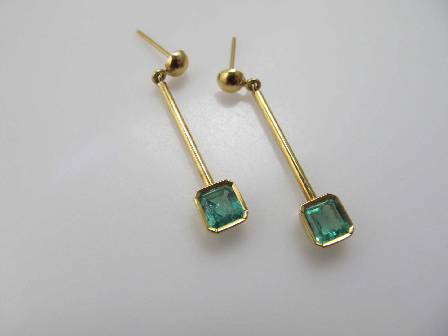 1ct natural emerald drop earrings