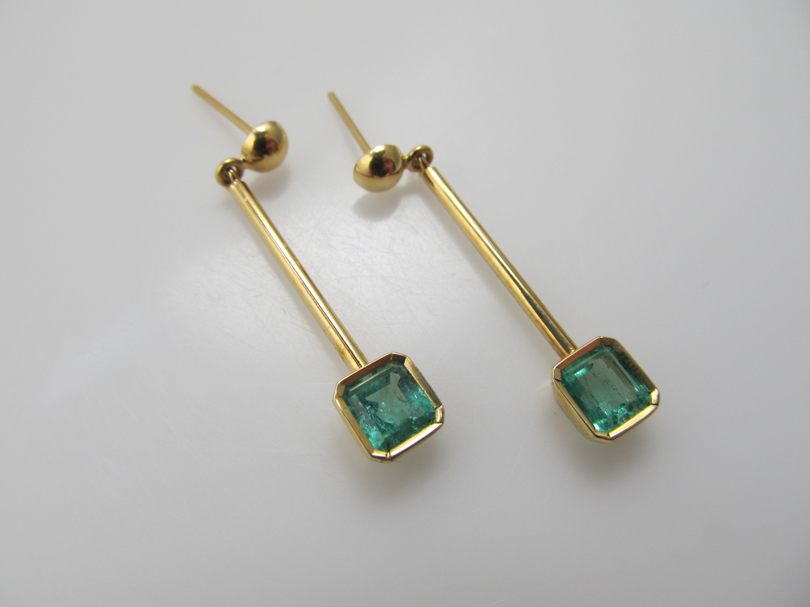 1ct natural emerald drop earrings