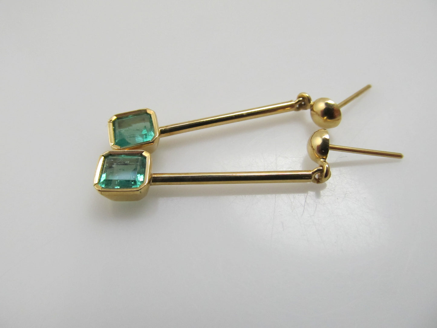 1ct natural emerald drop earrings