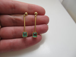 1ct natural emerald drop earrings