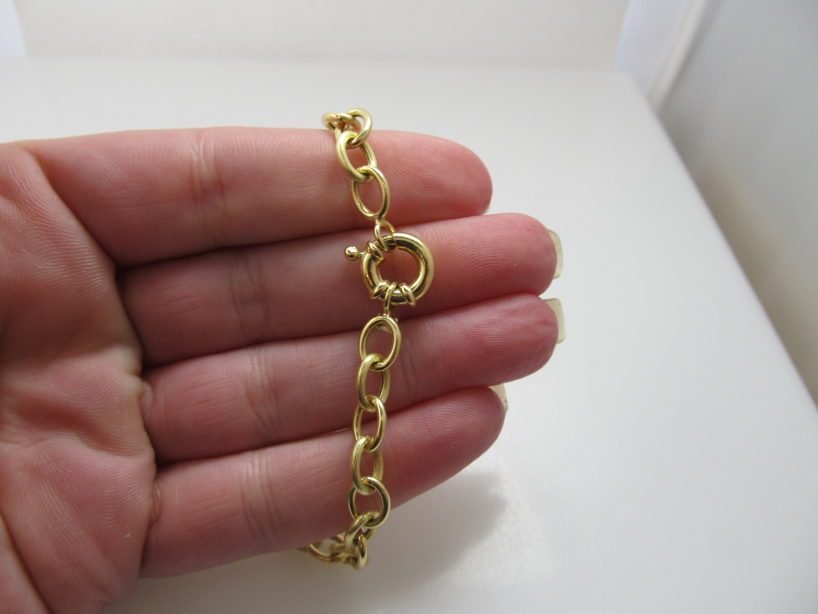 Textured link 18k bracelet