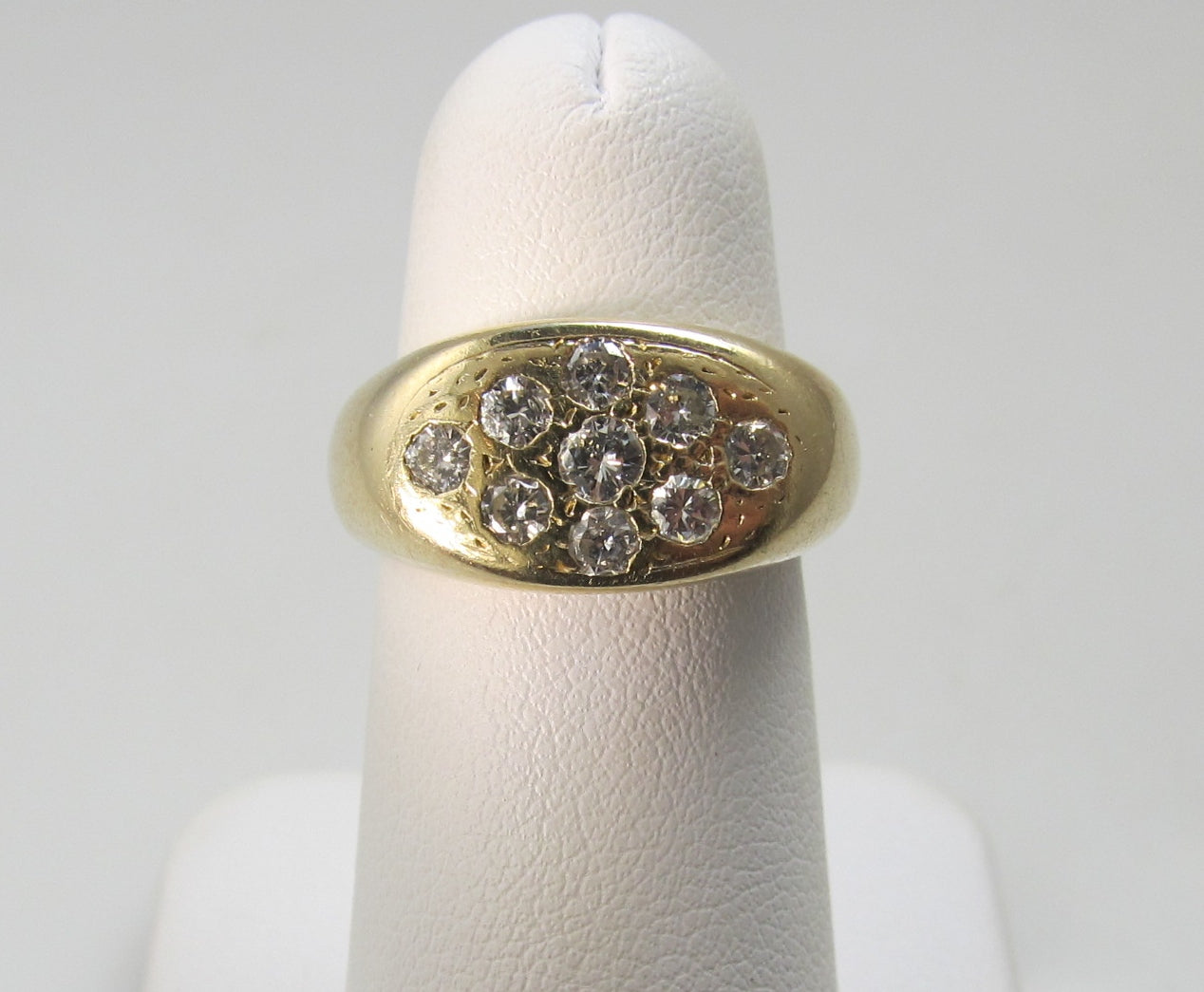 Vintage yellow gold pave set diamond ring