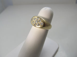 Vintage yellow gold pave set diamond ring