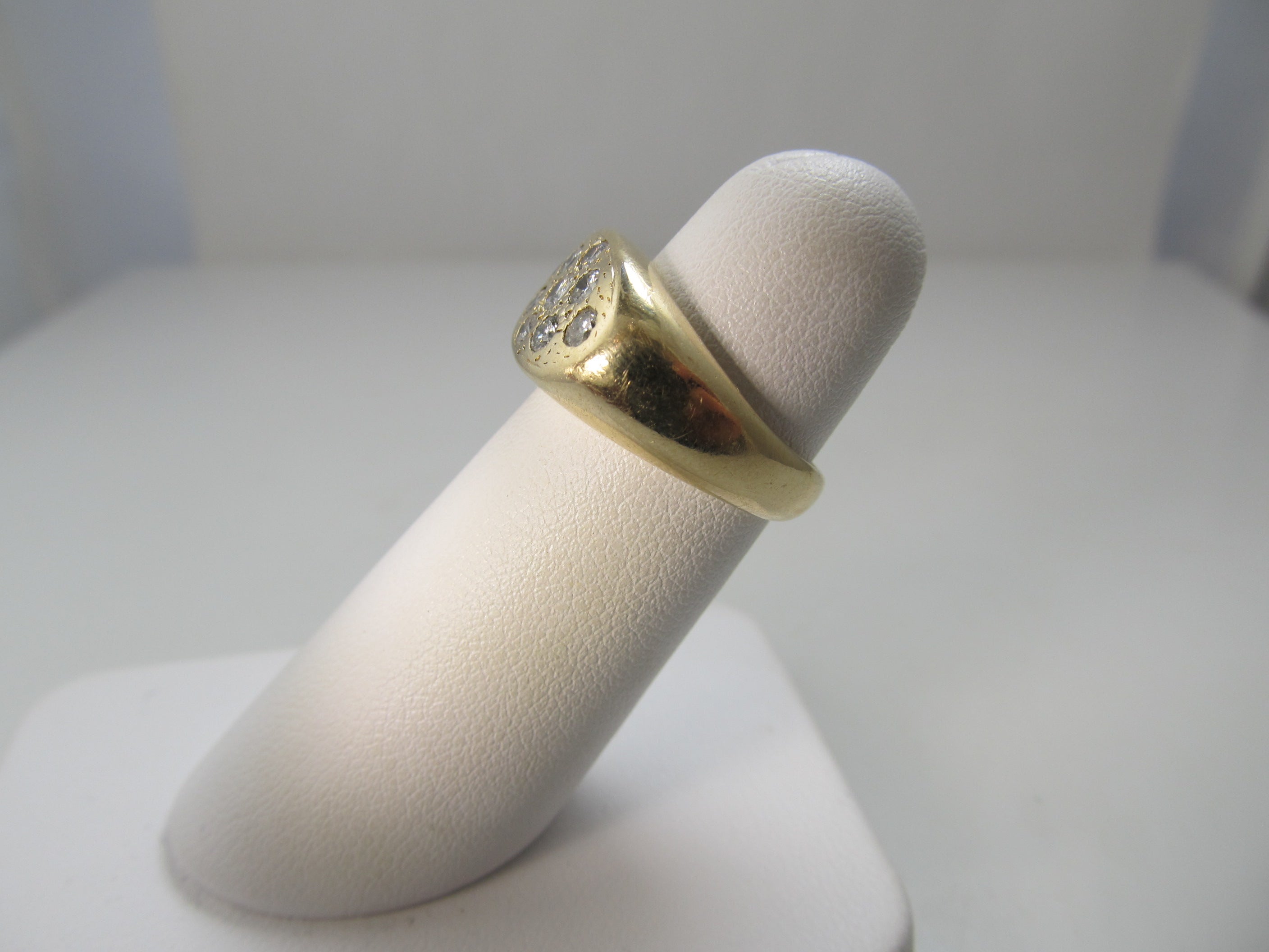Vintage yellow gold pave set diamond ring