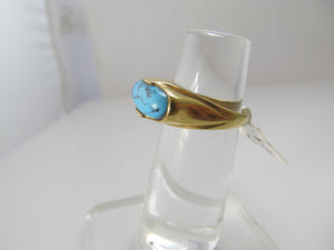 Handmade turquoise 14k ring