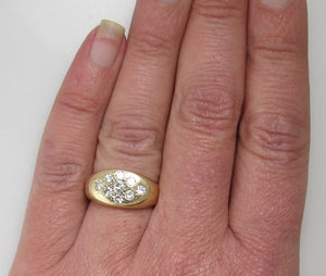 Vintage yellow gold pave set diamond ring
