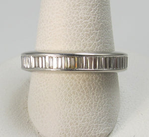 Platinum eternity band with 2cts in baguette cut diamonds