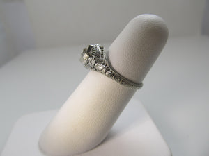 Antique filigree diamond engagement ring