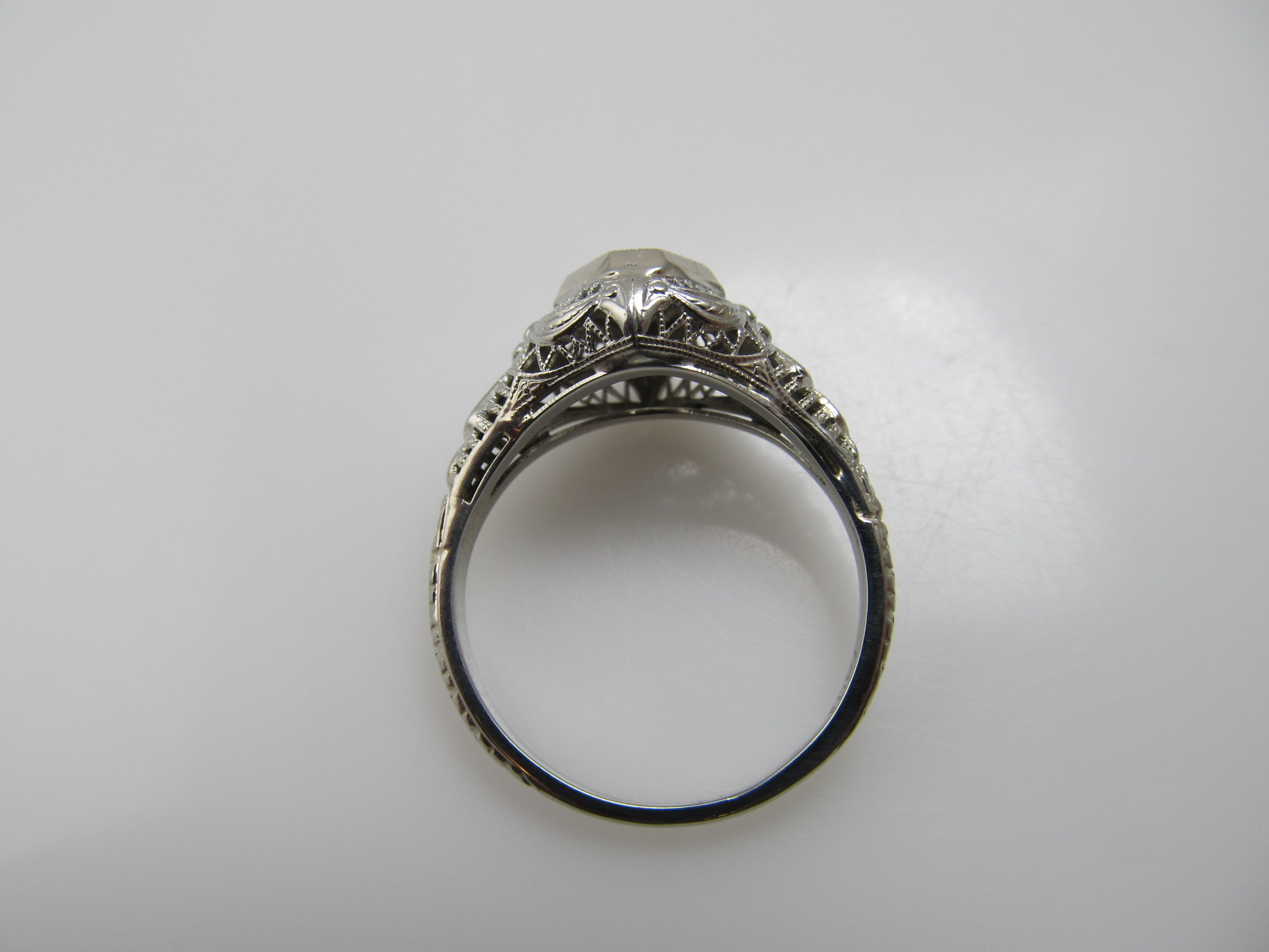 Antique filigree diamond engagement ring