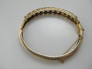 Vintage enamel diamond bangle bracelet