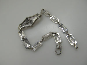 Vintage white gold filigree bracelet